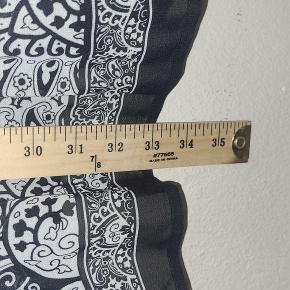 Beaded Paisley Ombre Bandana Print Tunic Top Long Loose Sleeve Bohemian V Neck - Picture 7 of 9